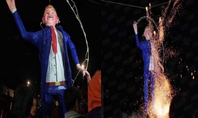 মেক্সিকোর উৎসবে ‘শয়তানের’ জায়গায় পোড়ানো হয়েছে ট্রাম্প-নেতানিয়াহুর মূর্তি